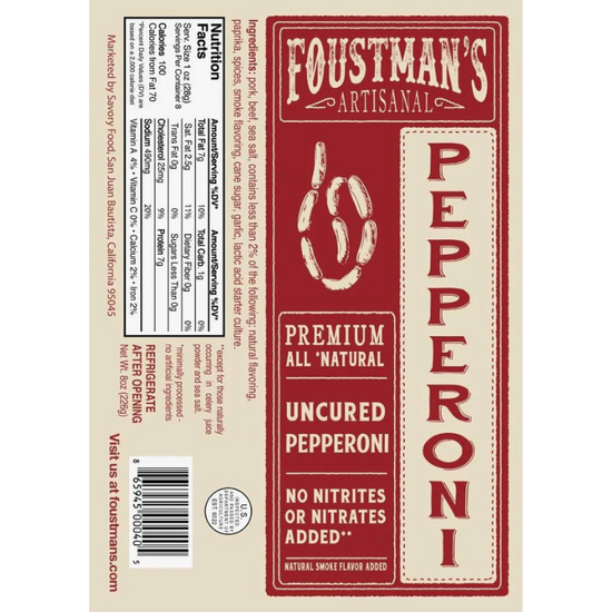 Uncured Pepperoni Artisanal & NitrateFree Foustman’s Foustman's