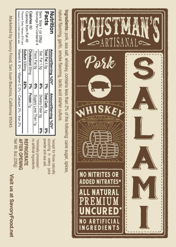 PORK WHISKEY | ALL-NATURAL UNCURED SALAMI