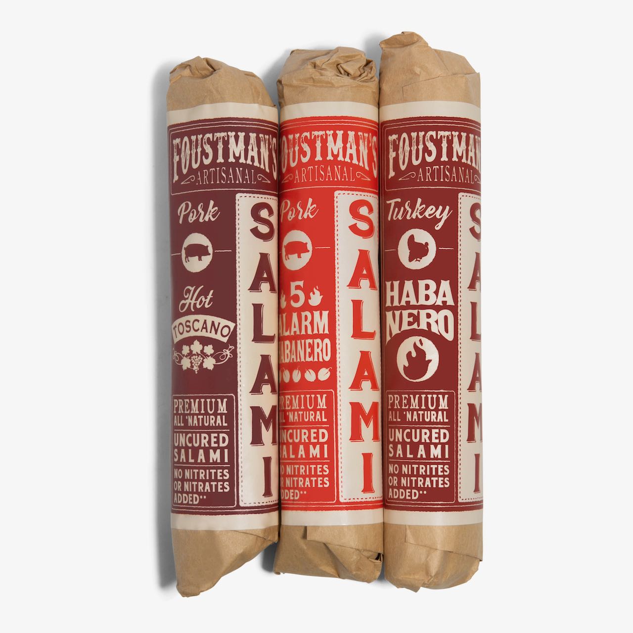 SALAMI SPICY TRIO (Variety 3-Pack) HOT | ALL-NATURAL UNCURED SALAMI